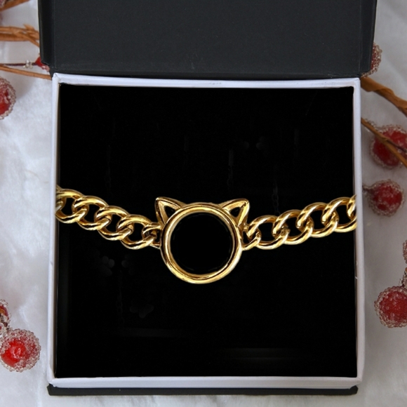 Cat Cuban Link Bracelet /Gorgeous Gold - Picture 6 of 8